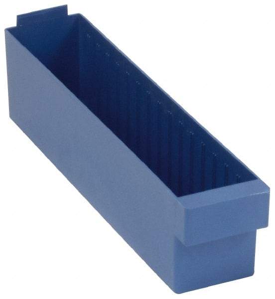 Quantum Storage - 17-5/8" Deep, Blue High-Impact Polystyrene Drawer Bin - 4-5/8" High x 3-3/4" Wide x 17-5/8" Long - Makers Industrial Supply