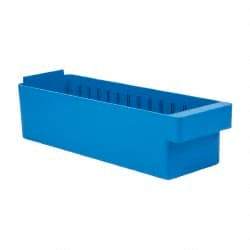 Quantum Storage - 17-5/8" Deep, Blue High-Impact Polystyrene Drawer Bin - 4-5/8" High x 5-9/16" Wide x 17-5/8" Long - Makers Industrial Supply