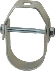 Empire - 1-1/4" Pipe, 3/8" Rod, Carbon Steel Adjustable Clevis Hanger - Electro Galvanized - Makers Industrial Supply