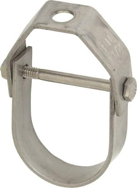 Empire - 1-1/2" Pipe, 3/8" Rod, Grade 304 Stainless Steel Adjustable Clevis Hanger - Makers Industrial Supply