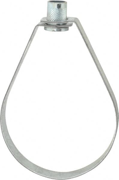 Empire - 4" Pipe, 5/8" Rod, Carbon Steel Emlok Swivel Ring Hanger - Pre-Galvanized, 1,250 Lb Capacity - Makers Industrial Supply