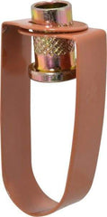 Empire - 3/4" Pipe, 3/8" Rod, Carbon Steel Emlok Swivel Ring Hanger - Copper Plated, 400 Lb Capacity - Makers Industrial Supply