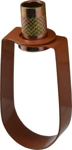 Empire - 1" Pipe, 3/8" Rod, Carbon Steel Emlok Swivel Ring Hanger - Copper Plated, 600 Lb Capacity - Makers Industrial Supply