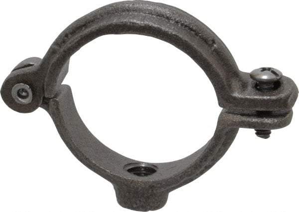 Empire - 1-1/4" Pipe, 3/8" Rod, Malleable Iron Split Ring Hanger - Black, 180 Lb Capacity - Makers Industrial Supply