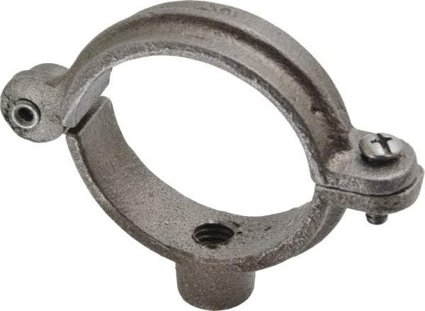 Empire - 1-1/2" Pipe, 3/8" Rod, Malleable Iron Split Ring Hanger - Black, 180 Lb Capacity - Makers Industrial Supply