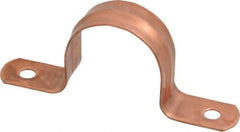 Empire - 1 Pipe, Carbon Steel, Copper Plated Pipe, Conduit or Tube Strap - 2 Mounting Holes - Makers Industrial Supply