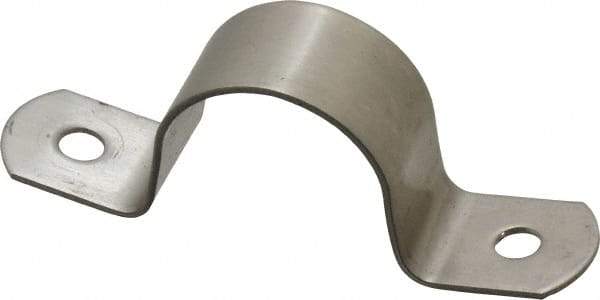 Empire - 1 Pipe, Grade 304 Stainless Steel, Pipe, Conduit or Tube Strap - 2 Mounting Holes - Makers Industrial Supply