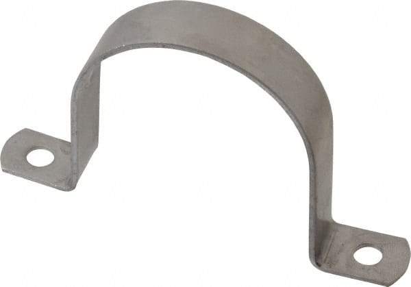 Empire - 2-1/2 Pipe, Grade 304 Stainless Steel, Pipe, Conduit or Tube Strap - 2 Mounting Holes - Makers Industrial Supply