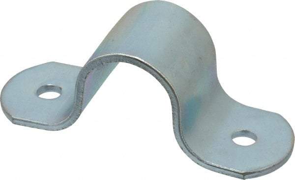 Empire - 3/4 Pipe, Carbon Steel, Electro Galvanized Pipe or Tube Strap - 2 Mounting Holes - Makers Industrial Supply