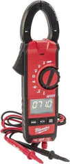 Milwaukee Tool - 2236-20, CAT III, Digital True RMS Clamp Meter with 1.3" Clamp On Jaws - 600 VAC/VDC, 600 AC/DC Amps, Measures Voltage, Capacitance, Continuity, Current, Resistance, Temperature - Makers Industrial Supply