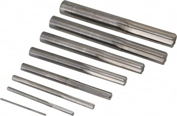 Value Collection - 1/16" to 1/2", Chucking Reamer Set - Straight Flute, Right Hand Cut, 8 Pieces - Makers Industrial Supply