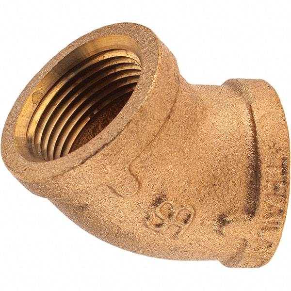 Merit Brass - Class 125, 1" Internal Pipe, Brass 45° Street Elbow - FNPT x FNPT - Makers Industrial Supply