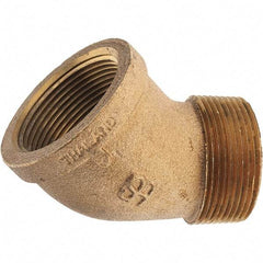 Merit Brass - Class 125, 1-1/2" Internal Pipe, Brass 45° Street Elbow - FNPT x MNPT - Makers Industrial Supply