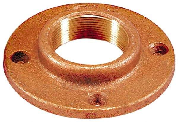 Merit Brass - 3" Pipe, 5" OD, 7/8" Hub Length, Brass & Chrome Plated, Companion Pipe Flange - 3-7/8" Across Bolt Hole Centers, 3/4" Bolt Hole, Class 125 - Makers Industrial Supply