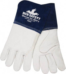 MCR Safety - Size 2XL Kevlar Lined Goatskin Welding Glove - White/Blue, Pair - Makers Industrial Supply