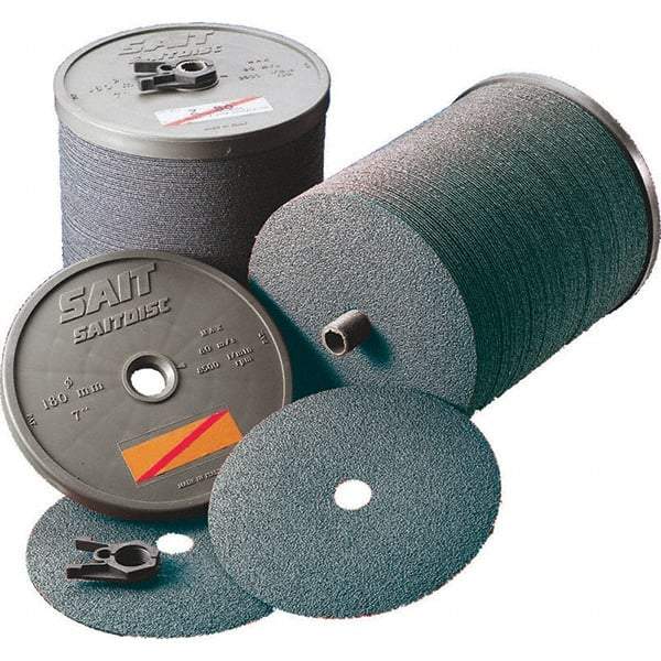 Sait - 7" Diam 7/8" Hole 80 Grit Fiber Disc - Medium Grade, Zirconia Alumina, 8,500 Max RPM, Series Z - Makers Industrial Supply