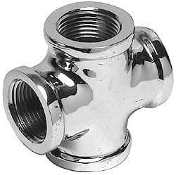 Merit Brass - Class 125, 1/4" Internal Pipe, Red Brass & Chrome Cross - All FNPT - Makers Industrial Supply