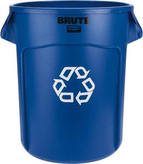 Rubbermaid - 20 Gal Blue Round Recycling Container - Polyethylene, 22-7/8" High - Makers Industrial Supply