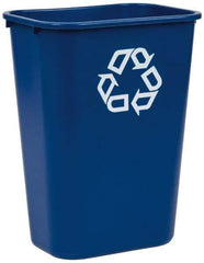 Rubbermaid - 41 Qt Blue Rectangle Recycling Container - Polyethylene, 19.88" High x 15-1/4" Long x 11" Wide - Makers Industrial Supply