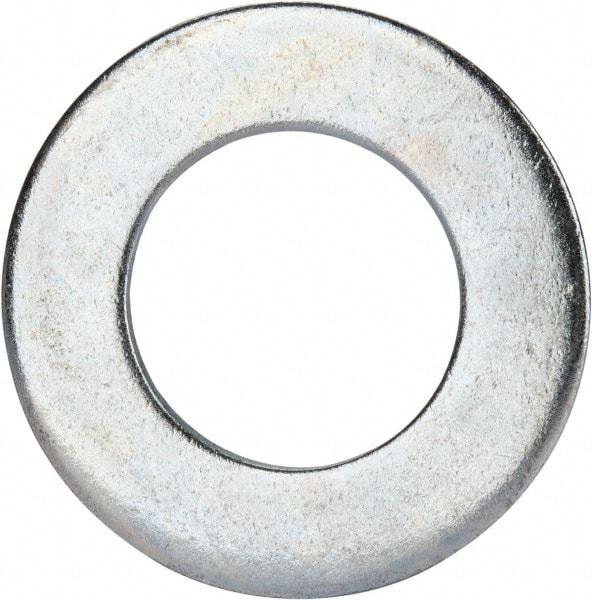 Value Collection - 1-1/8" Screw, Grade 2 Steel SAE Flat Washer - 1-3/16" ID x 2-1/4" OD, 0.16" Thick, Zinc-Plated Finish - Makers Industrial Supply