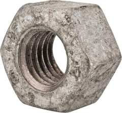 Value Collection - 9/16-12 UNC Steel Right Hand Heavy Hex Nut - 15/16" Across Flats, 35/64" High, Galvanized Finish - Makers Industrial Supply