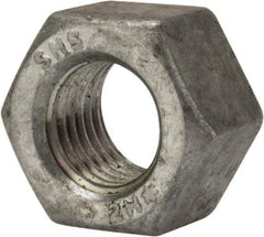 Value Collection - 7/8-9 UNC Steel Right Hand Heavy Hex Nut - 1-7/16" Across Flats, 55/64" High, Galvanized Finish - Makers Industrial Supply