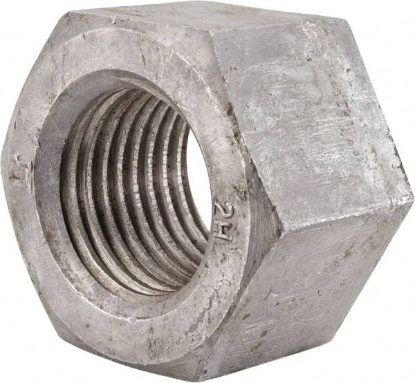 Value Collection - 2-1/2 - 4 UNC Steel Right Hand Heavy Hex Nut - 3-7/8" Across Flats, 2-29/64" High, Hot Dipped Galvanized Finish - Makers Industrial Supply