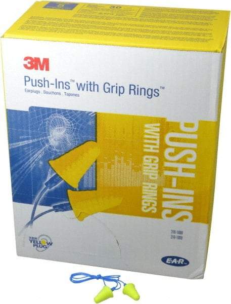 3M - Reusable, Corded, 30 dB Earplugs - Yellow, 200 Pairs - Makers Industrial Supply