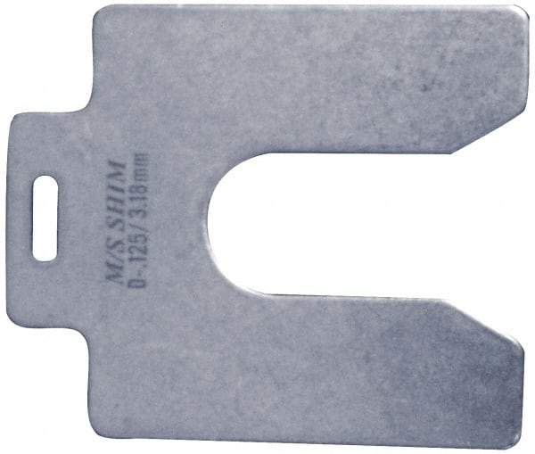 Made in USA - 20 Piece, 3 Inch Long x 3 Inch Wide x 0.004 Inch Thick, Slotted Shim Stock - Stainless Steel, 3/4 Inch Wide Slot - Makers Industrial Supply