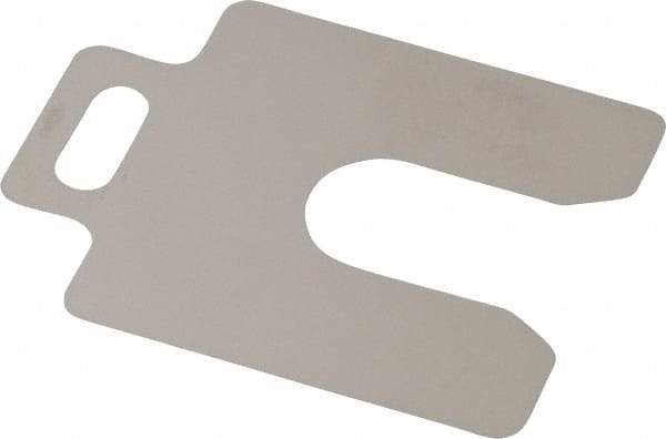 Made in USA - 20 Piece, 2 Inch Long x 2 Inch Wide x 0.004 Inch Thick, Slotted Shim Stock - Stainless Steel, 5/8 Inch Wide Slot - Makers Industrial Supply