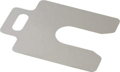 Made in USA - 20 Piece, 2 Inch Long x 2 Inch Wide x 0.006 Inch Thick, Slotted Shim Stock - Stainless Steel, 5/8 Inch Wide Slot - Makers Industrial Supply