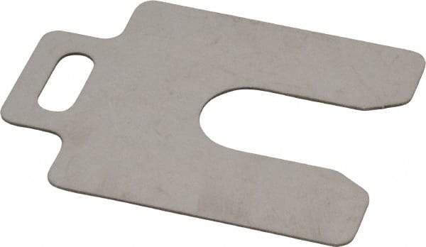 Made in USA - 20 Piece, 2 Inch Long x 2 Inch Wide x 0.031 Inch Thick, Slotted Shim Stock - Stainless Steel, 5/8 Inch Wide Slot - Makers Industrial Supply