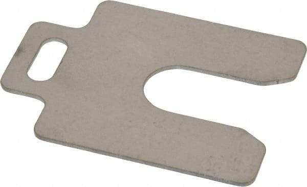 Made in USA - 10 Piece, 2 Inch Long x 2 Inch Wide x 0.05 Inch Thick, Slotted Shim Stock - Stainless Steel, 5/8 Inch Wide Slot - Makers Industrial Supply