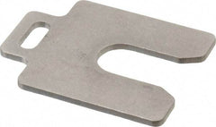 Made in USA - 5 Piece, 2 Inch Long x 2 Inch Wide x 0.1 Inch Thick, Slotted Shim Stock - Stainless Steel, 5/8 Inch Wide Slot - Makers Industrial Supply