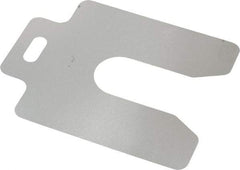 Made in USA - 20 Piece, 3 Inch Long x 3 Inch Wide x 0.001 Inch Thick, Slotted Shim Stock - Stainless Steel, 7/8 Inch Wide Slot - Makers Industrial Supply