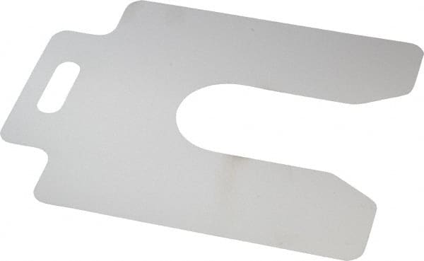 Made in USA - 20 Piece, 4 Inch Long x 4 Inch Wide x 0.002 Inch Thick, Slotted Shim Stock - Stainless Steel, 1-1/4 Inch Wide Slot - Makers Industrial Supply