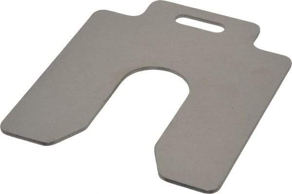 Made in USA - 10 Piece, 4 Inch Long x 4 Inch Wide x 0.075 Inch Thick, Slotted Shim Stock - Stainless Steel, 1-1/4 Inch Wide Slot - Makers Industrial Supply