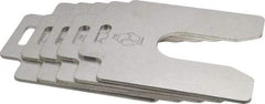 Made in USA - 5 Piece, 4 Inch Long x 4 Inch Wide x 0.1 Inch Thick, Slotted Shim Stock - Stainless Steel, 1-1/4 Inch Wide Slot - Makers Industrial Supply