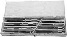 Made in USA - Letter A to J Diam, 15/32 to 1-11/32" Variable Diam, Straight Shank, Adjustable Hand Reamer Set - High Speed Steel, Bright Finish, 10 Pieces - Makers Industrial Supply