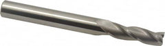 Accupro - 0.5° Taper Angle per Side, 3/8" Small End Diam, 1-1/4" LOC, Solid Carbide 3 Flute Tapered Square End Mill - 3-1/2" OAL, 1/2" Shank Diam, Spiral Flute - Makers Industrial Supply