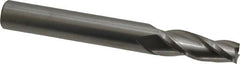 Accupro - 3° Taper Angle per Side, 3/8" Small End Diam, 1-1/4" LOC, Solid Carbide 3 Flute Tapered Square End Mill - 4" OAL, 1/2" Shank Diam - Makers Industrial Supply