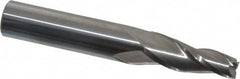 Accupro - 5° Taper Angle per Side, 1/4" Small End Diam, 1" LOC, Solid Carbide 3 Flute Tapered Square End Mill - 3" OAL, 7/16" Shank Diam, Spiral Flute - Makers Industrial Supply