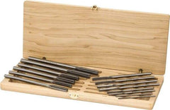 Made in USA - 0.123" to 0.4995", Chucking Reamer Set - Straight Flute, Right Hand Cut, 14 Pieces - Makers Industrial Supply