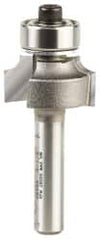 Amana Tool - 3/4" Cut Diam, 3/8" Length of Cut, 2 Flute Round-Over Edge Profile Router Bit - Carbide-Tipped, 1/4" Shank Diam, 2" OAL, Uncoated - Makers Industrial Supply