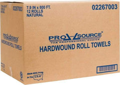 PRO-SOURCE - Hard Roll of 1 Ply Natural Paper Towels - 8" Wide, 800' Roll Length - Makers Industrial Supply