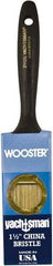 Wooster Brush - 1-1/2" Flat Hog Varnish Brush - 2-3/16" Bristle Length, 6-1/4" Plastic Beavertail Handle - Makers Industrial Supply