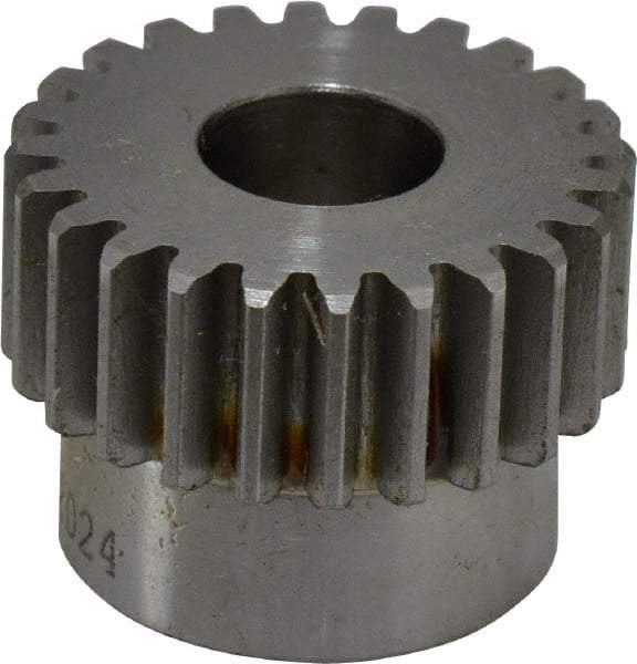 Browning - 20 Pitch, 1.2" Pitch Diam, 1.3" OD, 24 Tooth Spur Gear - 1/2" Face Width, 1/2" Bore Diam, 1-1/16" Hub Diam, 20° Pressure Angle, Steel - Makers Industrial Supply