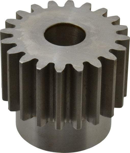 Browning - 8 Pitch, 2-1/2" Pitch Diam, 2.7" OD, 20 Tooth Spur Gear - 1-1/2" Face Width, 7/8" Bore Diam, 2-1/8" Hub Diam, 20° Pressure Angle, Steel - Makers Industrial Supply