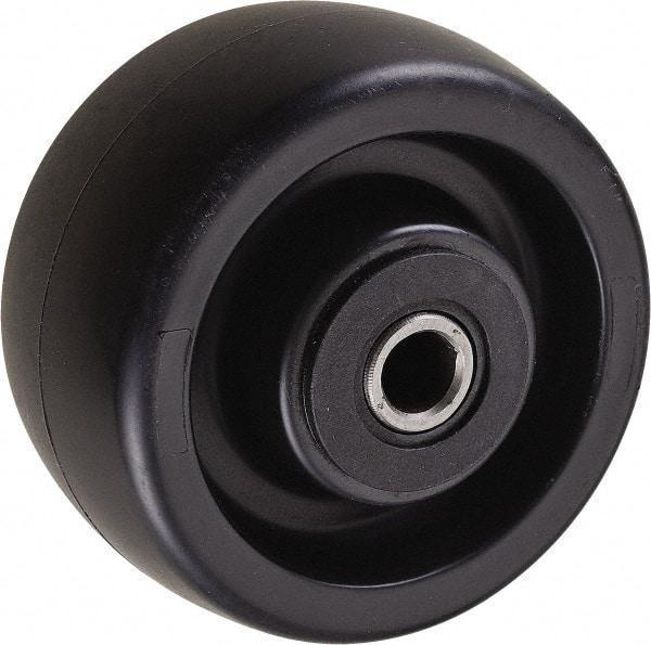 Value Collection - 4 Inch Diameter x 2 Inch Wide, Polyolefin Caster Wheel - 350 Lb. Capacity, 2-3/16 Inch Hub Length, 1/2 Inch Axle Diameter, Roller Bearing - Makers Industrial Supply