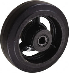 Value Collection - 5 Inch Diameter x 1-1/2 Inch Wide, Soft Rubber Caster Wheel - 300 Lb. Capacity, 1-5/8 Inch Hub Length, 1/2 Inch Axle Diameter, Roller Bearing - Makers Industrial Supply